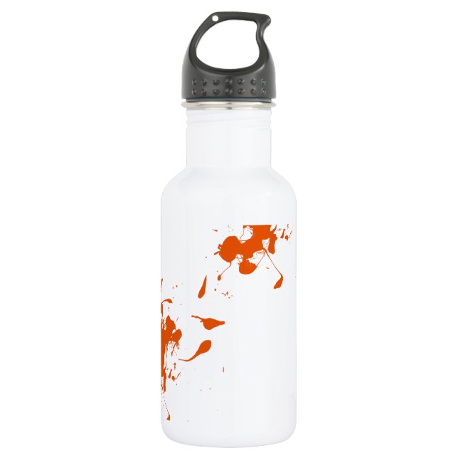 Botella De Agua salpicadura de pintura naranja (Anverso)