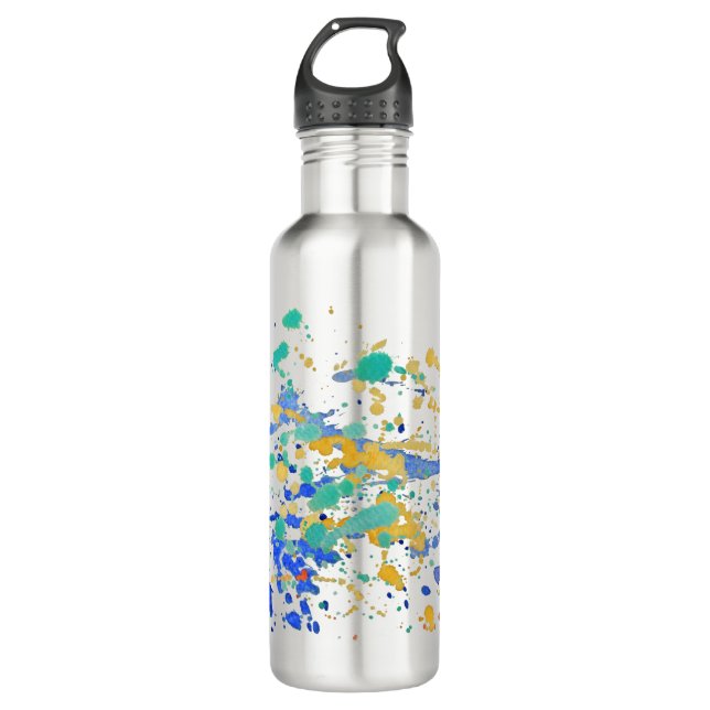 Botella De Agua Salpicaduras de la pintura de la acuarela (Anverso)