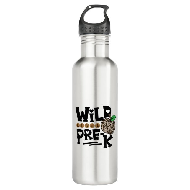Botella De Agua Salvaje sobre el leopardo preescolar de vuelta a l (Anverso)