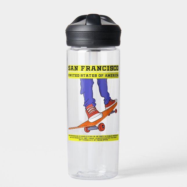 Botella De Agua San Francisco, USA Skate (Delante)