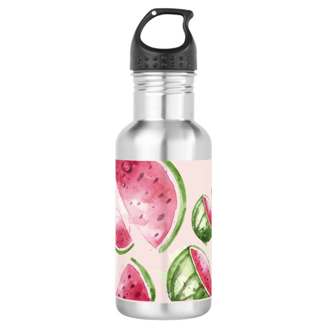 Botella De Agua Sandía en acuarela adorable (Anverso)
