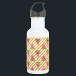 Botella De Agua sandía rosa y patrón de verano de franja amarilla<br><div class="desc">Melón de agua rosada y patrón de verano de franja amarilla. Esta sandía divertida rosa con la impresión de fruta de semillas negras es perfecta para un regalo de cumpleaños de verano.</div>