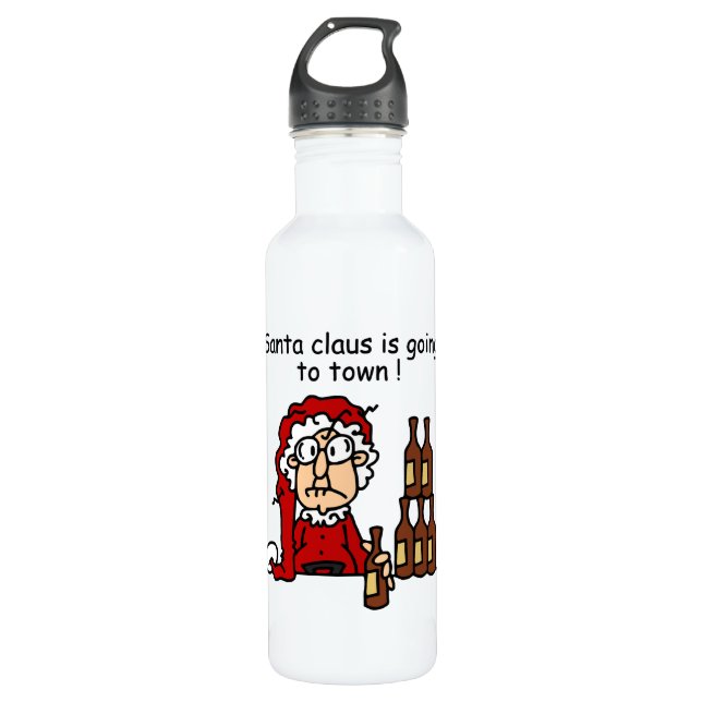 Botella De Agua Santa Claus va a la ciudad (Anverso)