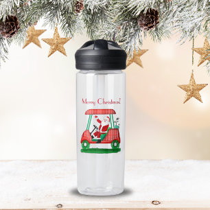Botella De Agua Santa En Carrito De Golf Feliz Navidad
