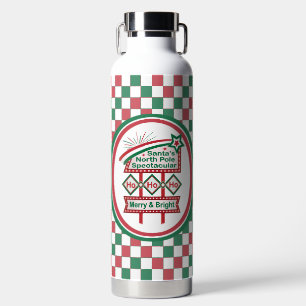 Botella De Agua Santa Marquee Retro - Ho Ho Merry & Bright