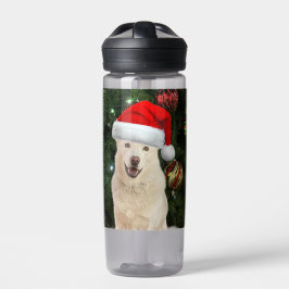 Botella De Agua Santa Paws - Crystal the Husky Dog Navidades