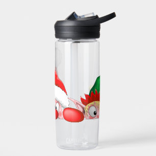 Botella De Agua Santa y Elfo Dibujo Animado de Navidad Divertido y