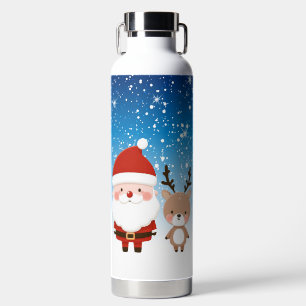 Botella De Agua Santa y reno Navidades