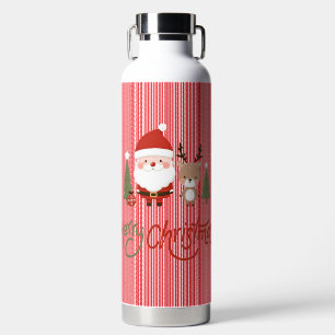 Botella De Agua Santa y reno Navidades