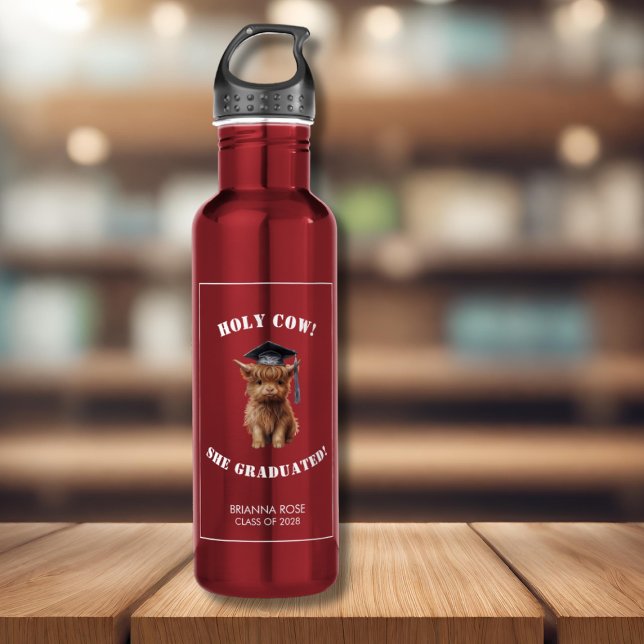 Botella De Agua ¡Santo Vaca! Graduación roja (Subido por el creador)