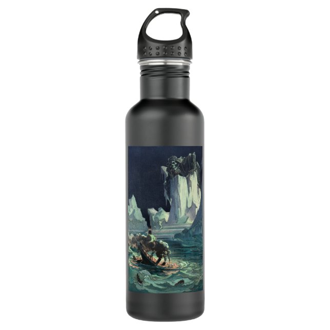 Botella De Agua Sargazo Mar Grim Reaper y Hundimiento de Titanic (Anverso)