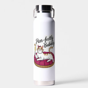 Botella De Agua Sassy Cat Cocktail Pegatina