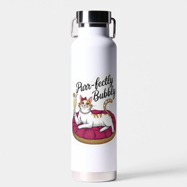 Botella De Agua Sassy Cat Cocktail Pegatina (Delantero)