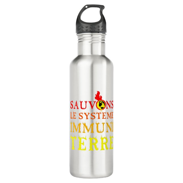 Botella De Agua SAUVONS LE SYSTÈME INMUNITAIRE ! ecología, natural (Anverso)