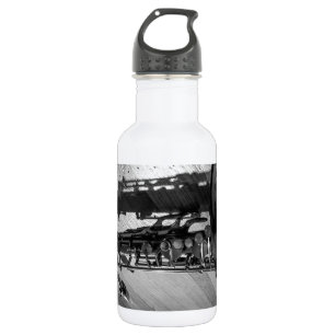 Botella De Agua Saxofón de Tenor Blanco y Negro