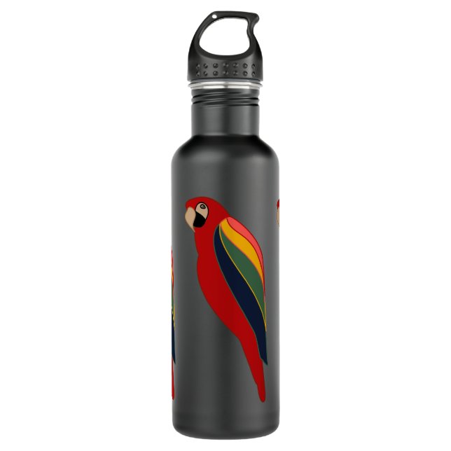 Botella De Agua Scarlet Macaw on Water Bottle (Anverso)
