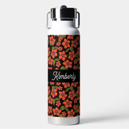 Botella De Agua Scarlet Pimpernel Watercolor Monogram Name