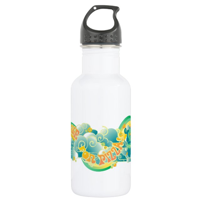 Botella De Agua Scooby-Doo | Máquina De Misterio "Freno Por Pizza" (Anverso)