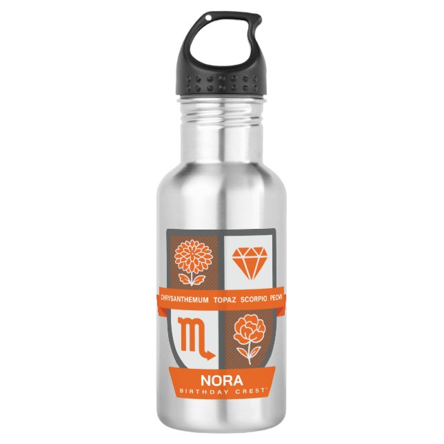 Botella De Agua Scorpio Birthday Crest™ for November 1-21 (Anverso)