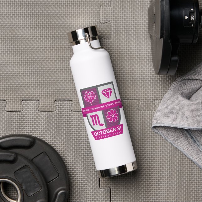 Botella De Agua Scorpio Birthday Crest™ for October 24-31 (Gimnasio (girado))