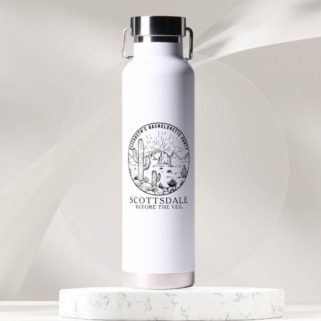 Botella De Agua Scottsdale Bachelorette Party Bridesmaids Personal (Subido por el creador)