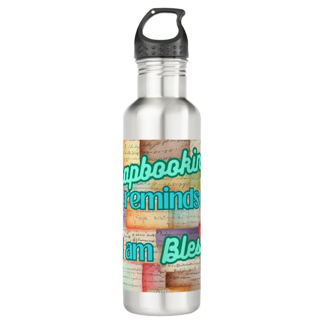 Botella De Agua Scrapbooking me recuerda que soy bendecida (Anverso)
