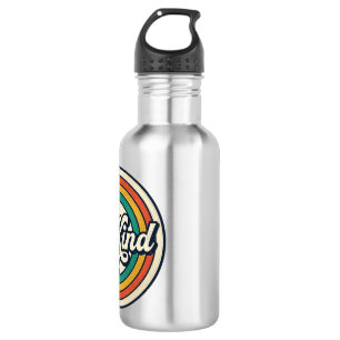 Botella De Agua Sé Amable Diseño Retro de Camiseta Vintage de Arco