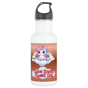 Botella De Agua Sé Tu Propio Arcoíris Chicas Unicornio Lindas