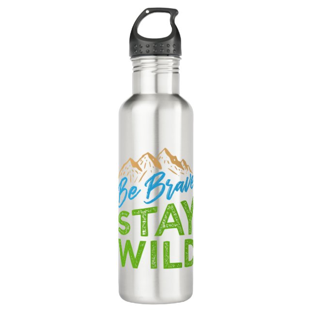 Botella De Agua Sé valiente para ser salvaje y salvaje naturaleza  (Anverso)