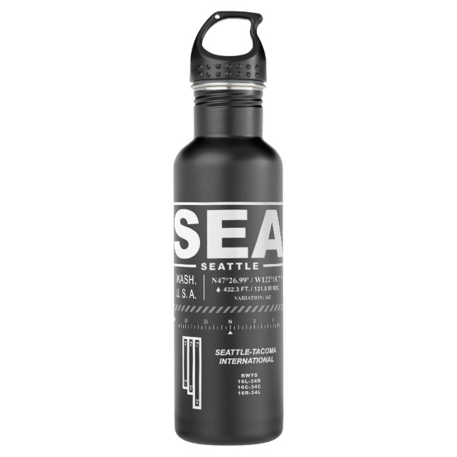 Botella De Agua SEA Aeropuerto Internacional de Seattle-Tacoma (Anverso)