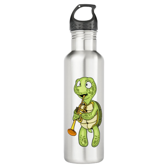 Botella De Agua Sea Turtle Trumpet Player Kids Music Orchestra (Anverso)