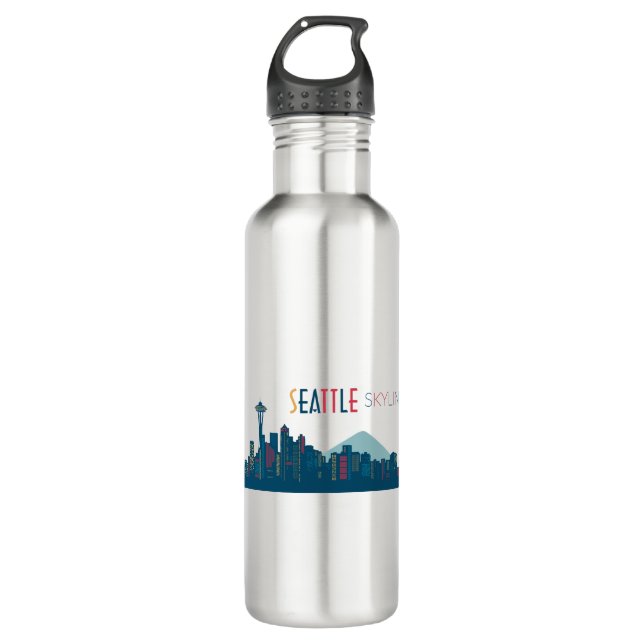 Botella De Agua Seattle Skyline Blue (Anverso)