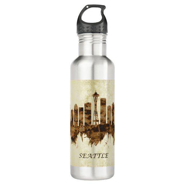Botella De Agua Seattle Washington Cityscape (Anverso)