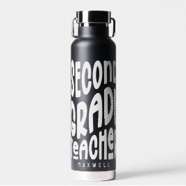 Botella De Agua Second Grade Teacher Minimalist Text