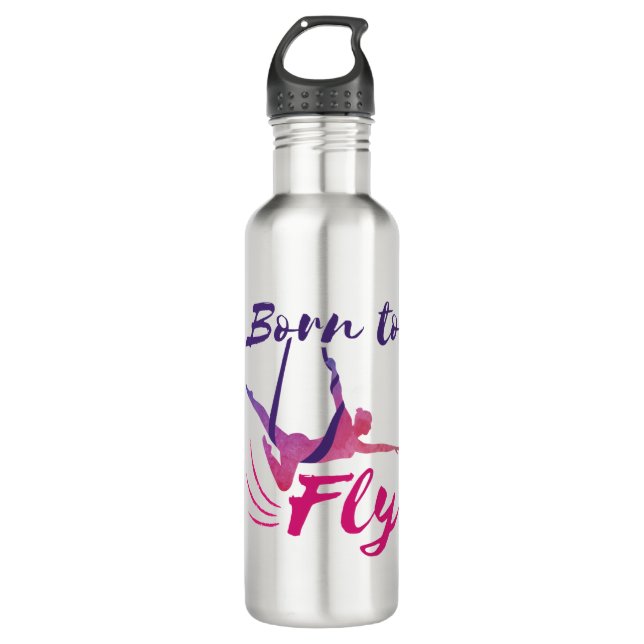 Botella De Agua Sedas aéreas de yoga nacidas para volar (Anverso)