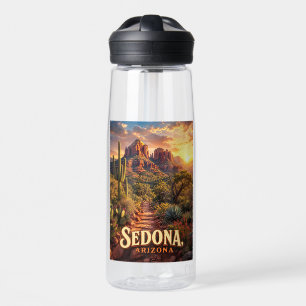 Botella De Agua Sedona Arizona Atardecer Roca Roja Desierto Viaje