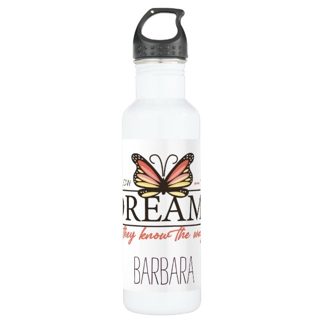Botella De Agua Seguir la mariposa de tus sueños (Anverso)
