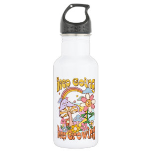 Botella De Agua Seguir, seguir creciendo - champiñones y flores