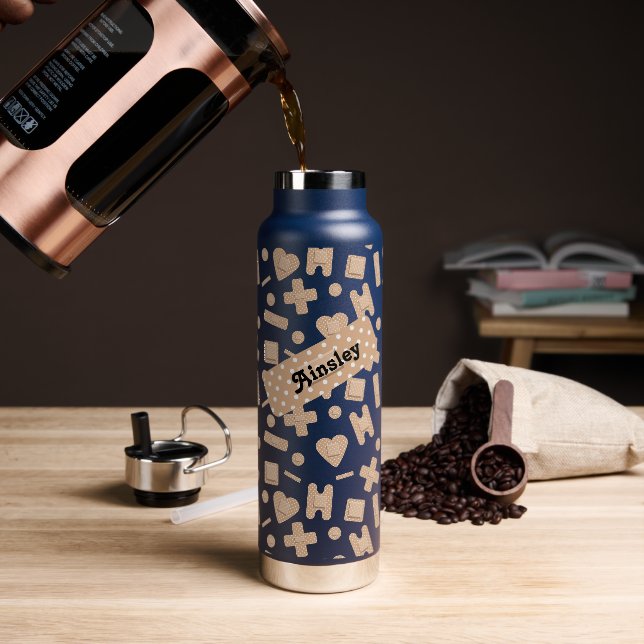 Botella De Agua Selección de banda adhesiva personalizada (Café)