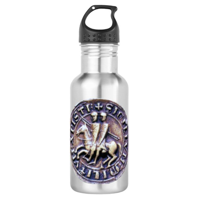 BOTELLA DE AGUA SELLO DE LA PLANTILLA DE LOS CABALLOS (Anverso)