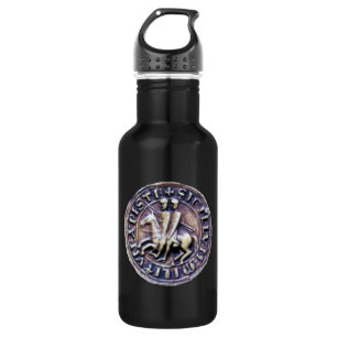 BOTELLA DE AGUA SELLO DE LA PLANTILLA DE LOS CABALLOS