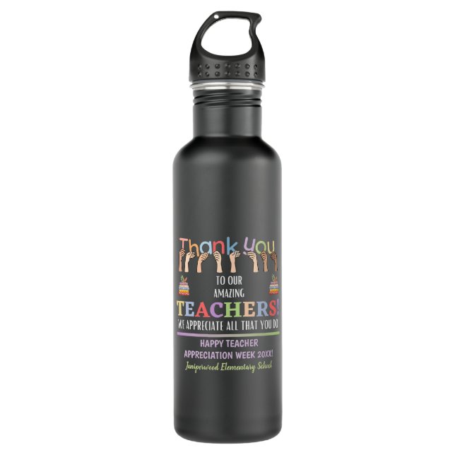 Botella De Agua Semana de Apreciación del Profesor (Anverso)