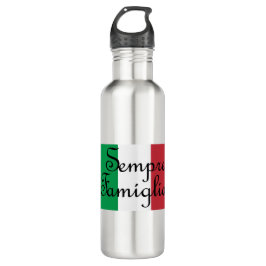 Botella De Agua Sempre Famiglia y los colores de la bandera italia
