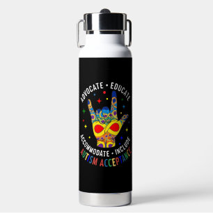 Botella De Agua Señal de mano ILY de Aceptación del Autismo – Neur