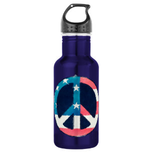 Botella De Agua Señal de paz americana grunge