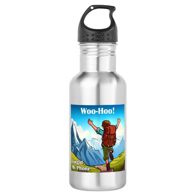 Botella De Agua Senderismo Woo-Hoo olvidó mi teléfono (Anverso)