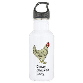 Botella De Agua Señora loca del pollo