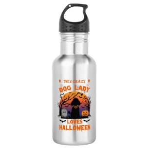 Botella De Agua Señora Perro Loco Ama Tumba de Calabaza de Caniche