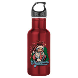 Botella De Agua Sentir Navideño Alegre Santa