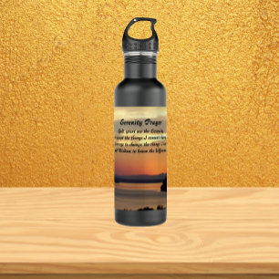Botella De Agua Serenity Prayer Naranja Seascape Sunset